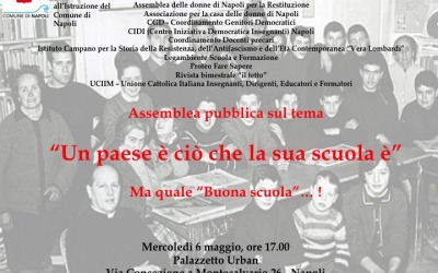 Il 6 maggio assemblea sulla “Buona Scuola”