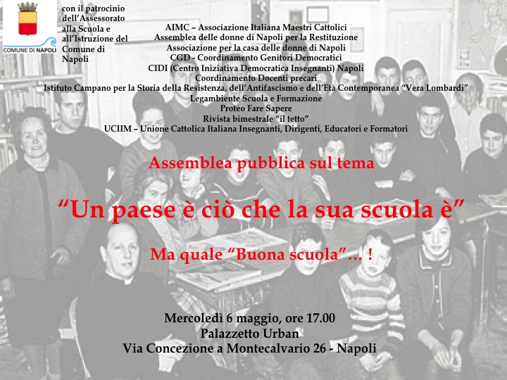 Il 6 maggio assemblea sulla “Buona Scuola”