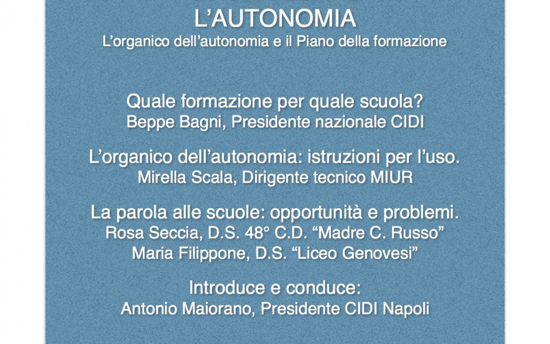 Organizzare l’autonomia