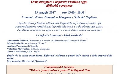 Il 25 maggio si discute di didattica dell’Italiano