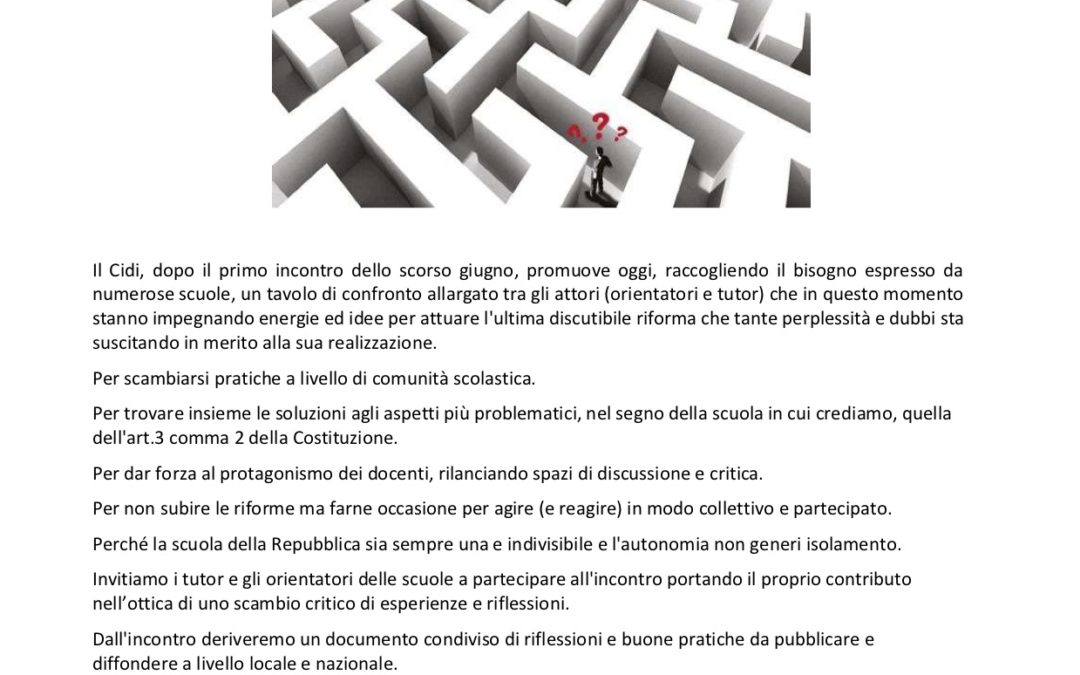 Quale orientamento? Focus Group tra tutor e orientatori