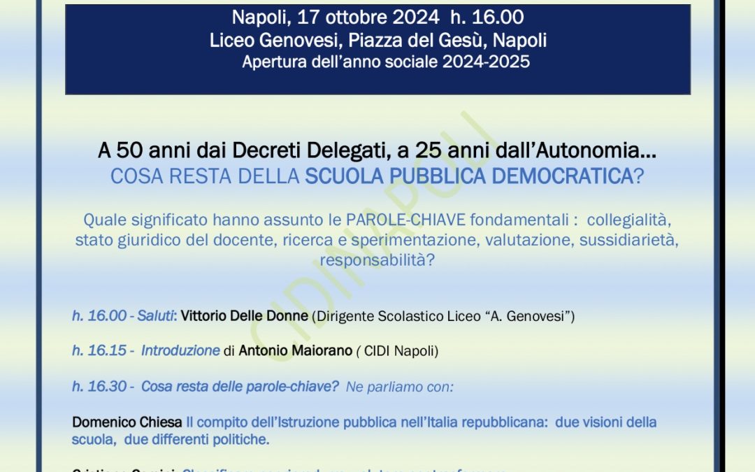 A 50 anni dai Decreti Delegati, a 25 anni dall’Autonomia… COSA RESTA DELLA SCUOLA PUBBLICA DEMOCRATICA?